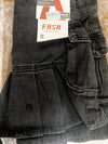 Black Denim Mini Skirt Pleated