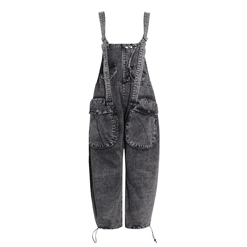 Black Denim Overalls