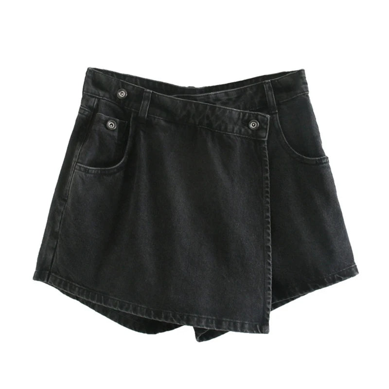 Black Denim Skort