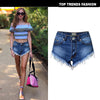 Blue Denim Shorts Ripped