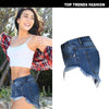 Blue Denim Shorts Ripped