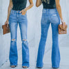 Blue Flared Jeans High Waisted