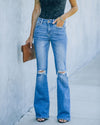 Blue Flared Jeans High Waisted