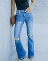 Blue Flared Jeans High Waisted