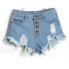 Blue Ripped Denim Shorts