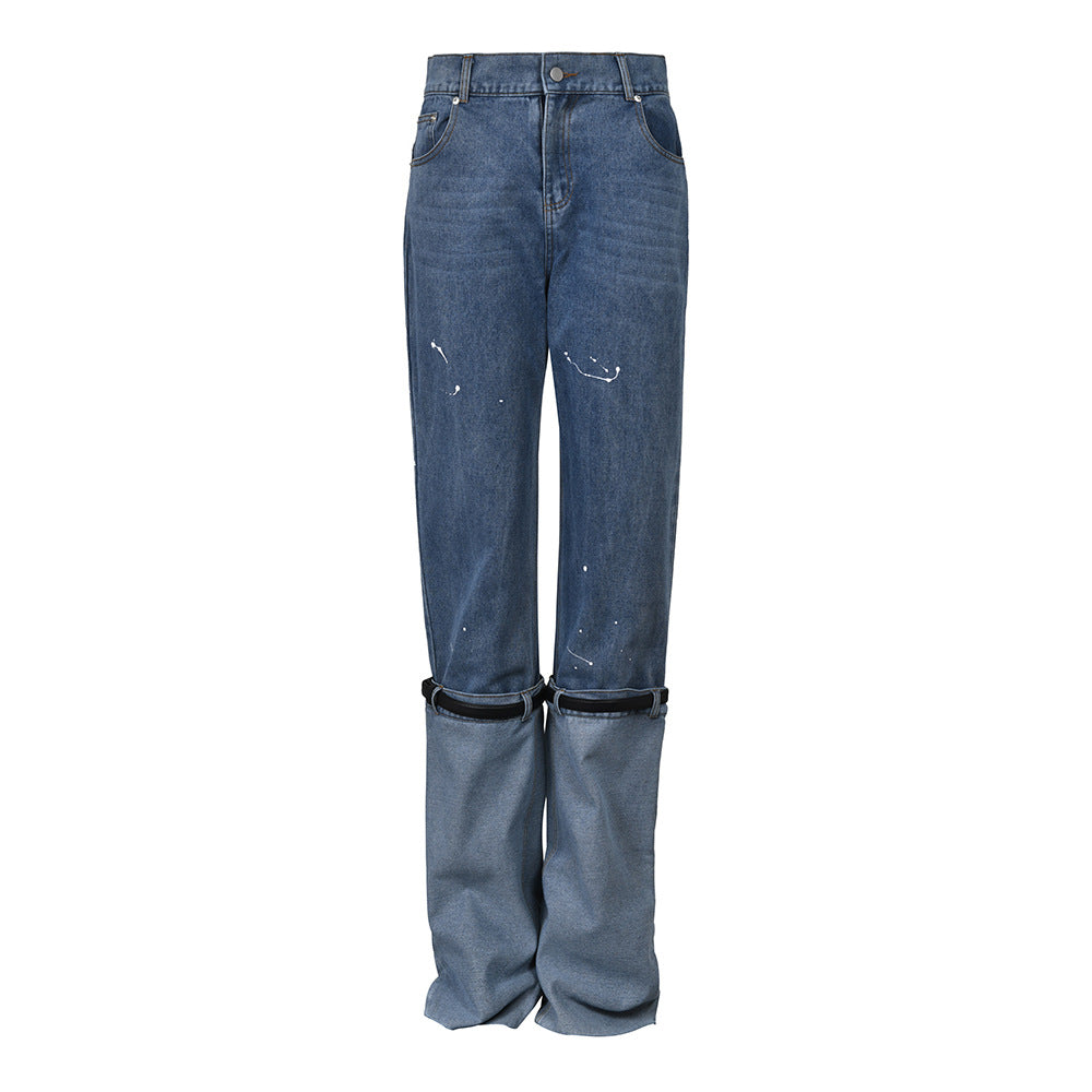 Blue Straight Leg Jeans