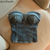 Bustier Denim Crop Top