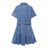 Button Front Denim Mini Dress