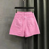 Button Up Pink Denim Shorts