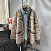 Cardi-coat with Denim Inset