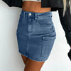 Cargo Pocket Denim Mini Skirt