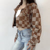 Checkered Denim Jacket