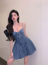 Corset Tube Top Denim Dress