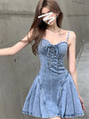 Corset Tube Top Denim Dress