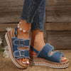 Denim Buckle Sandals