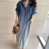 Denim Button Up Maxi Dress