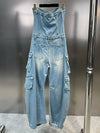 Denim Cargo Jumpsuit