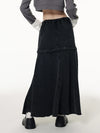 Denim Cargo Maxi Skirt