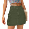 Denim Cargo Mini Skirt