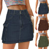 Denim Cargo Mini Skirt