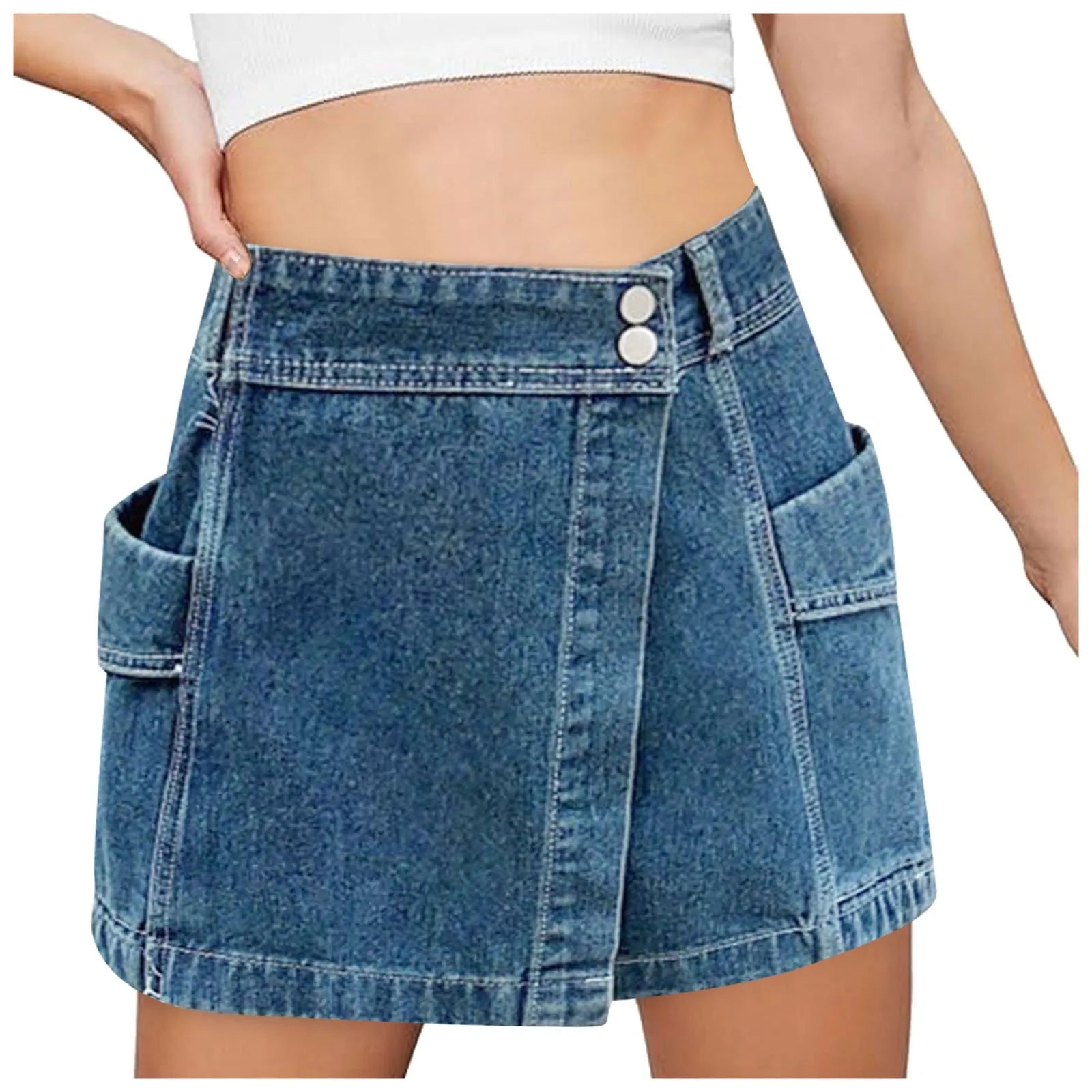 Denim Cargo Skort