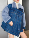 Denim Coat with Fur