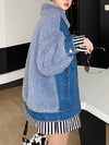 Denim Coat with Fur