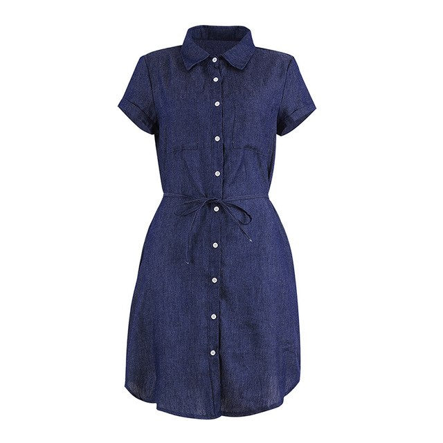 Denim Collared Mini Dress