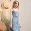 Denim Corset Maxi Dress