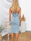 Denim Corset Midi Dress