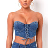 Denim Corset Top Lace Up