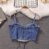 Denim Corset Top Lace Up