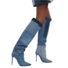 Denim High Heel Boots