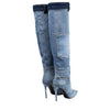 Denim High Heel Boots