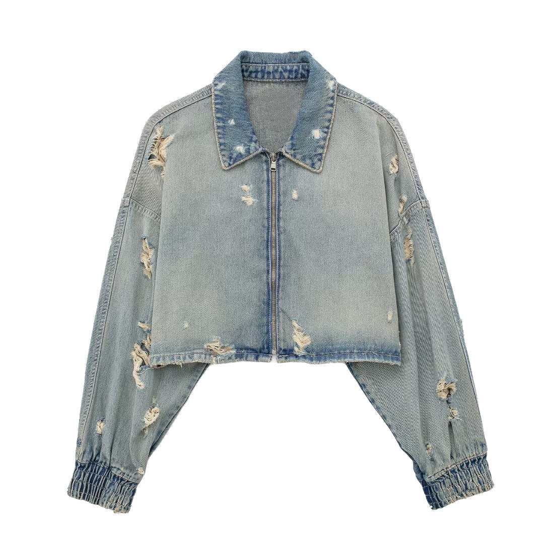 Denim Jacket Crop Top