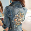 Denim Jacket with Embroidered Back