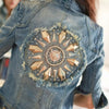 Denim Jacket with Embroidered Back