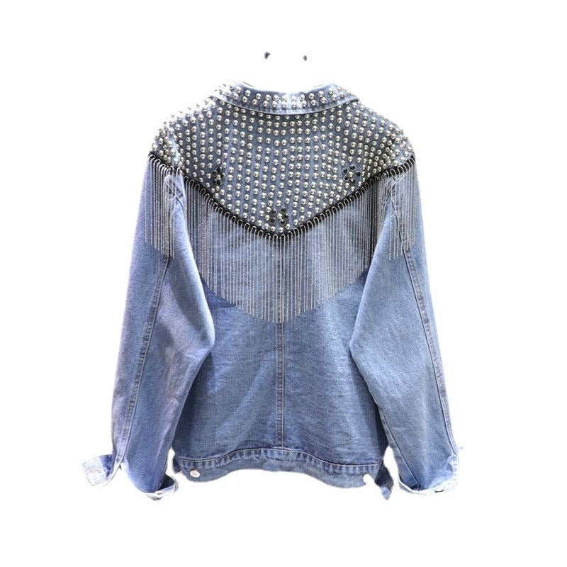 Denim Jacket with Rhinestones