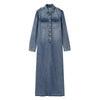 Denim Long Sleeve Maxi Dress