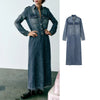 Denim Long Sleeve Maxi Dress