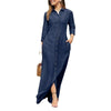 Denim Maxi Dress Long Sleeve