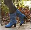 Denim Mid Calf Boots