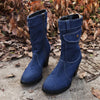 Denim Mid Calf Boots