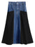 Denim Patchwork Maxi Skirt