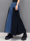 Denim Patchwork Maxi Skirt