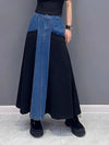 Denim Patchwork Maxi Skirt