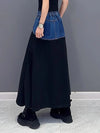 Denim Patchwork Maxi Skirt