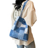 Denim Patchwork Tote Bag