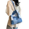 Denim Patchwork Tote Bag