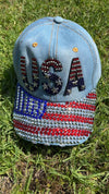 Denim Rhinestone Hat